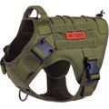 OneTigris Tactical Vest Nylon Front Clip Dog Harness, Ranger Green, Large: 22 to 42-in chest