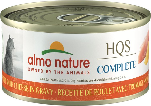 Almo Nature HQS Complete Chicken Recipe with Cheese Grain-Free Canned Cat Food, 2.47-oz, case of 12 slide 1 of 9