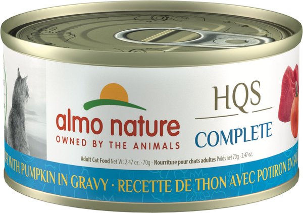 Almo Nature HQS Complete Tuna Recipe with Pumpkin Grain-Free Canned Cat Food, 2.47-oz, case of 12 slide 1 of 9