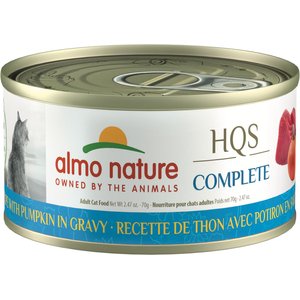 Almo Nature HQS Complete Tuna Recipe with Pumpkin Grain-Free Canned Cat Food, 2.47-oz, case of 12