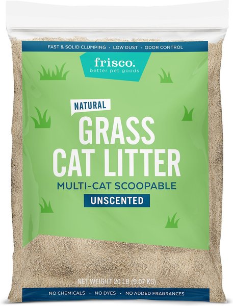 Frisco All Natural Unscented Clumping Grass Cat Litter, 20-lb bag slide 1 of 6