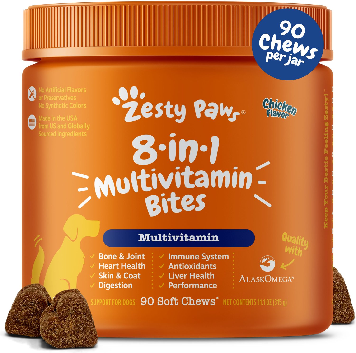 ZESTY PAWS 5-in-1 Multivitamin Bites 