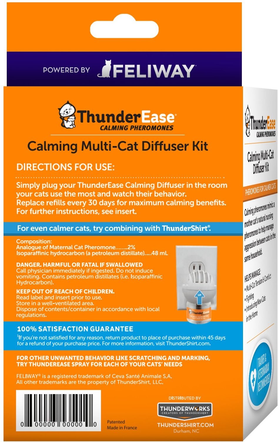 THUNDEREASE MultiCat Calming Diffuser for Cats, 30 day