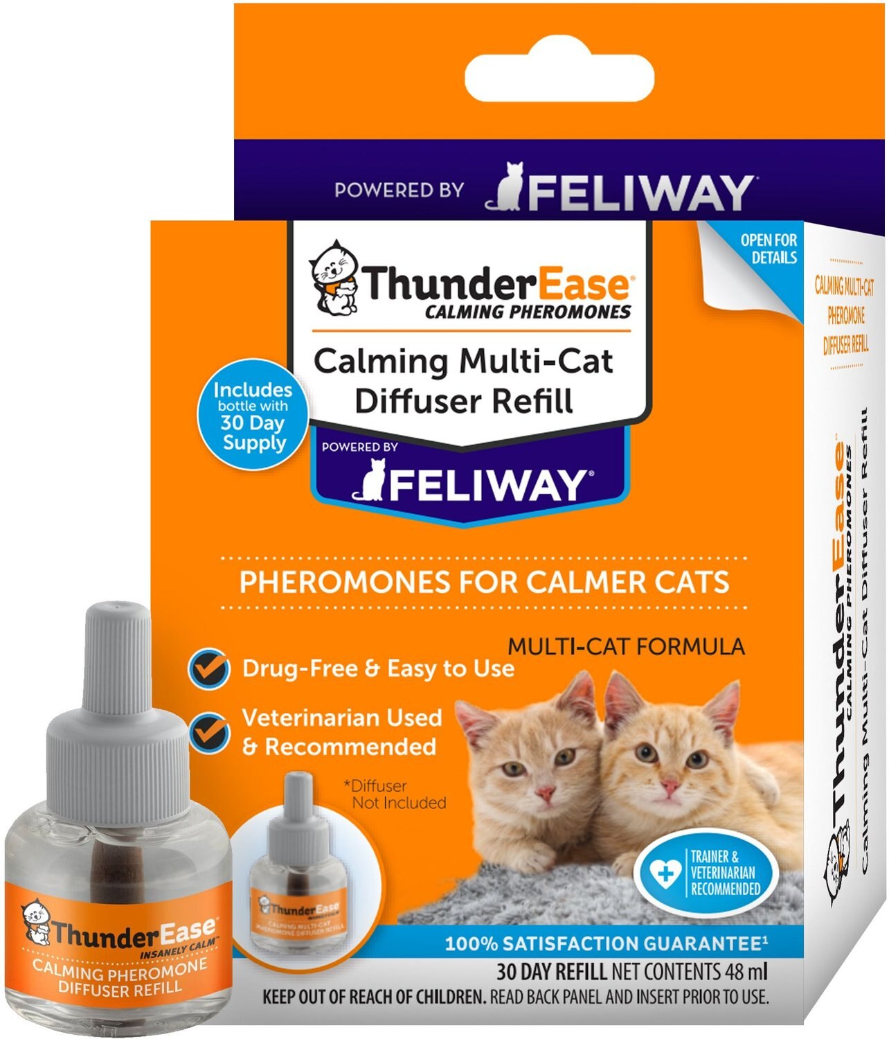 THUNDEREASE MultiCat Calming Diffuser Refill for Cats, 30 day, 1 count