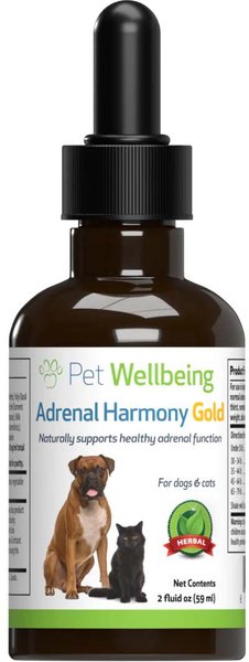 Pet Wellbeing Adrenal Harmony Gold Bacon Flavored Liquid Hormonal Supplement for Dogs & Cats, 2-oz bottle slide 1 of 9