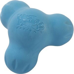West Paw Zogoflex Small Tux Tough Treat Dispensing Dog Chew Toy, Aqua Blue