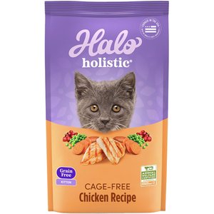 Halo Holistic Chicken & Chicken Liver Recipe Grain-Free Kitten Dry Cat Food, 3-lb bag