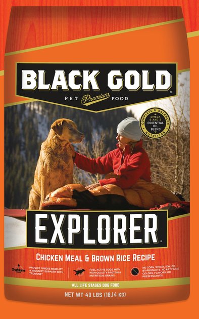 Black Gold Explorer Chicken Meal & Brown Rice Formula Dry Dog Food, 40-lb bag - Chewy.com
