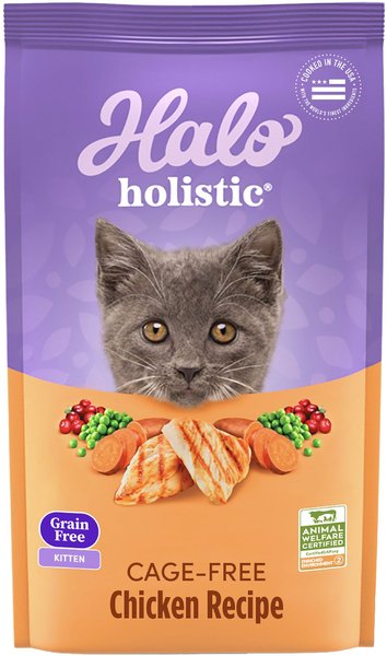 Halo Holistic Chicken & Chicken Liver Recipe Grain-Free Kitten Dry Cat Food, 6-lb bag slide 1 of 10