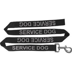Dogline Reflective Service Dog Leash, Black, 24-in, 1-in