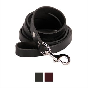 Logical Leather Heavy Duty Dog Leash, Black, 6-ft