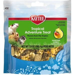 Kaytee Tropical Adventure Treat Blend Hamster, Gerbil, Rat & Mouse Treats, 7-oz bag