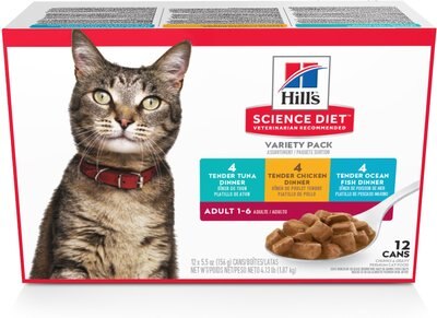 Hill's Science Diet Adult Tender Dinner Variety Pack Canned Cat Food, slide 1 of 1