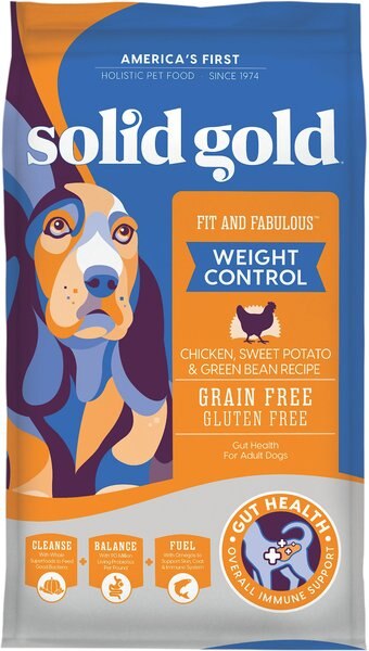 Solid Gold Fit & Fabulous Weight Control Grain-Free Chicken, Sweet Potato & Green Bean Dry Dog Food, 4-lb bag slide 1 of 8