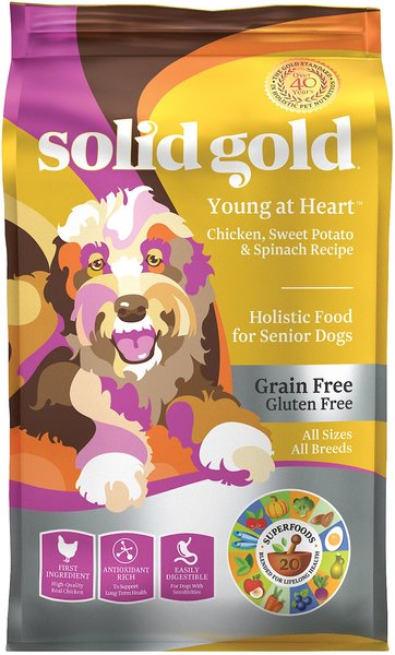 Solid Gold Young At Heart Senior Grain-Free Chicken, Sweet Potato & Spinach Dry Dog Food, 24-lb bag slide 1 of 7