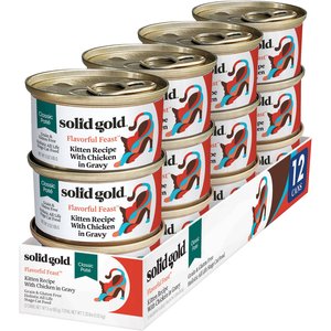 Solid Gold Flavorful Feast Kitten Recipe with Chicken Pate Grain-Free Canned Cat Food, 3-oz, case of 12