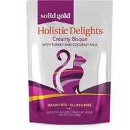 Solid Gold Holistic Delights Creamy Bisque with Turkey & Coconut Milk Grain-Free Cat Food Pouches