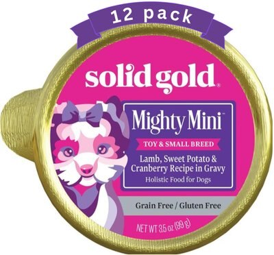 Solid Gold Mighty Mini Lamb, Sweet Potato & Cranberry Toy & Small Breed Recipe Grain-Free Dog Food Trays, slide 1 of 1