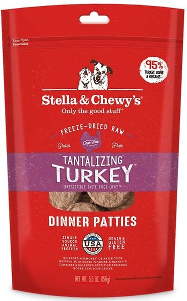Stella & Chewy's Tantalizing Turkey Dinner Patties Freeze-Dried Raw Dog Food, 5.5-oz bag slide 1 of 5