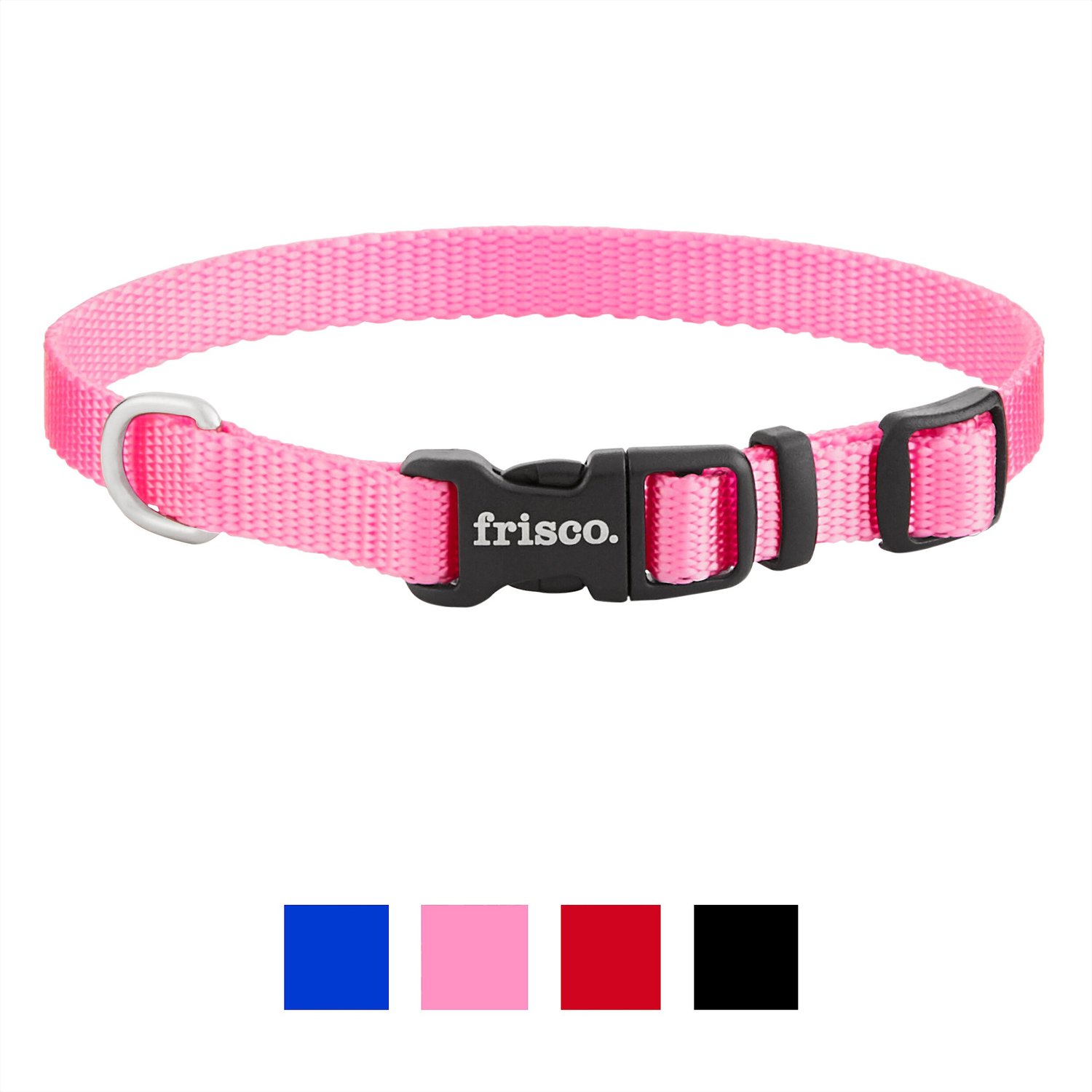 FRISCO Solid Nylon Dog Collar, Pink, X 
