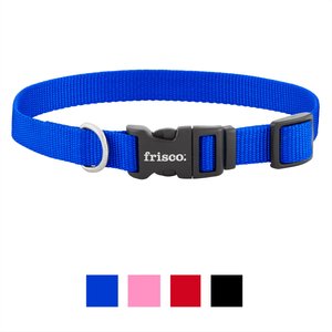 Frisco Solid Nylon Dog Collar, Blue, Medium: 14 to 20-in neck, 3/4-in wide