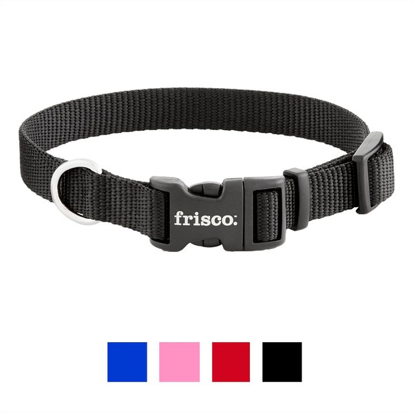 Frisco Solid Nylon Dog Collar, Black, Small: 10 to 14-in neck, 5/8-in wide slide 1 of 7