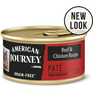 American Journey Pate Beef & Chicken Recipe Grain-Free Canned Cat Food, 3-oz, case of 24