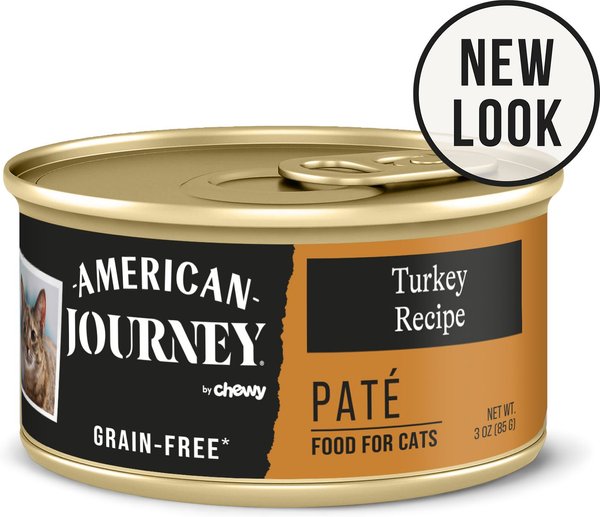 American Journey Pate Turkey Recipe Grain-Free Canned Cat Food, 3-oz, case of 24 slide 1 of 10