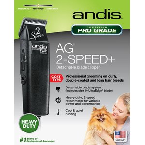Andis AG 2-Speed+ Detachable Blade Dog & Cat Clipper, Black
