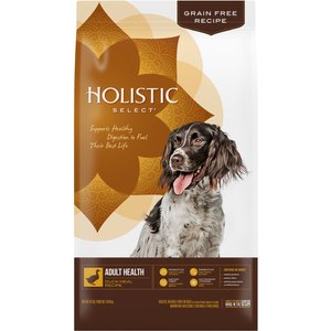 Holistic Select Adult Health Duck Meal Recipe Grain-Free Dry Dog Food, 24-lb bag