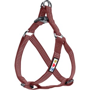 Pawtitas Nylon Reflective Step In Back Clip Dog Harness, Marsala Brown, Small: 15 to 22-in chest