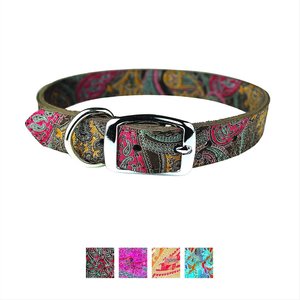 OmniPet Paisley Leather Dog Collar, Chocolate, 14-in