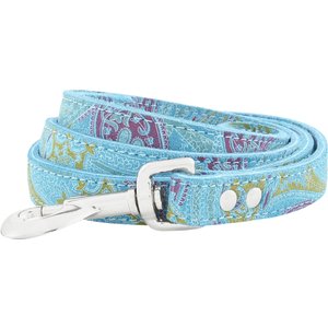 OmniPet Paisley Leather Dog Leash, Turquoise, 4-ft, 3/4-in