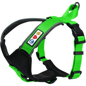 Pawtitas Nylon Reflective Back Clip Dog Harness, Green, X-Small: 14 to 18-in chest