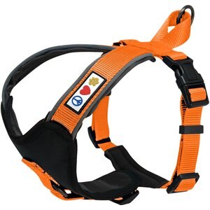 Pawtitas Nylon Reflective Back Clip Dog Harness, Orange, Medium/Large: 22 to 28-in chest