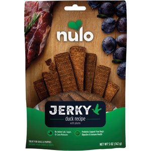 Nulo Freestyle Grain-Free Duck Recipe With Plum Jerky Dog Treats, 5-oz bag