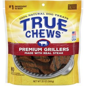 True Chews Premium Grillers with Real Steak Grain-Free Dog Treats, 20-oz bag