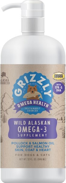 Grizzly Omega Health Omega-3's Dog Supplement, 32-oz bottle slide 1 of 1