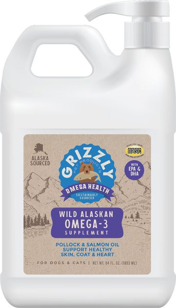 Grizzly Omega Health Omega-3's Dog Supplement, 64-oz bottle slide 1 of 1