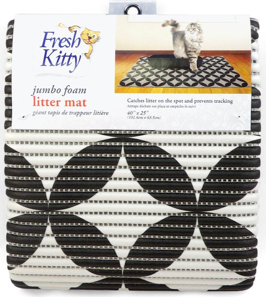 Fresh Kitty Jumbo Foam Circles Cat Litter Mat, Black & Gray slide 1 of 3