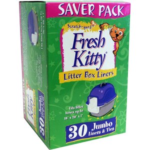 Fresh Kitty Jumbo Litter Box Liners & Ties, 30 count