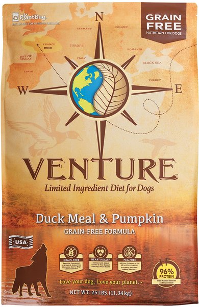 Earthborn Holistic Venture Limited Ingredient Grain-Free Duck Meal & Pumpkin Dry Dog Food, 25-lb bag slide 1 of 8