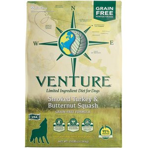 Earthborn Holistic Venture Limited Ingredient Grain-Free Smoked Turkey & Butternut Squash Dry Dog Food, 25-lb bag