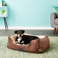 Serta Orthopedic Bolster Dog Bed w/Removable Cover, Mocha