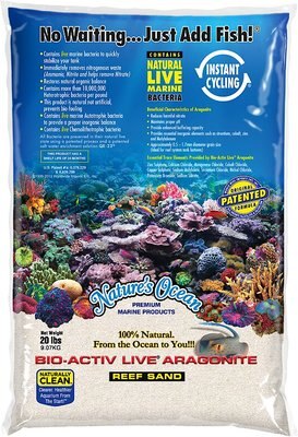 Nature's Ocean Bio-Activ Live Aragonite Saltwater Aquarium Sand, Natural White #1, slide 1 of 1