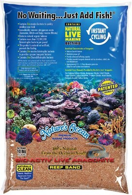Nature's Ocean Bio-Activ Live Aragonite Saltwater Aquarium Sand, Australian Gold, 10-lb bag, slide 1 of 1