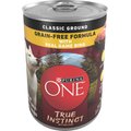 Purina ONE SmartBlend True Instinct Classic Ground with Real Game Bird Canned Dog Food, 13-oz, case of 12