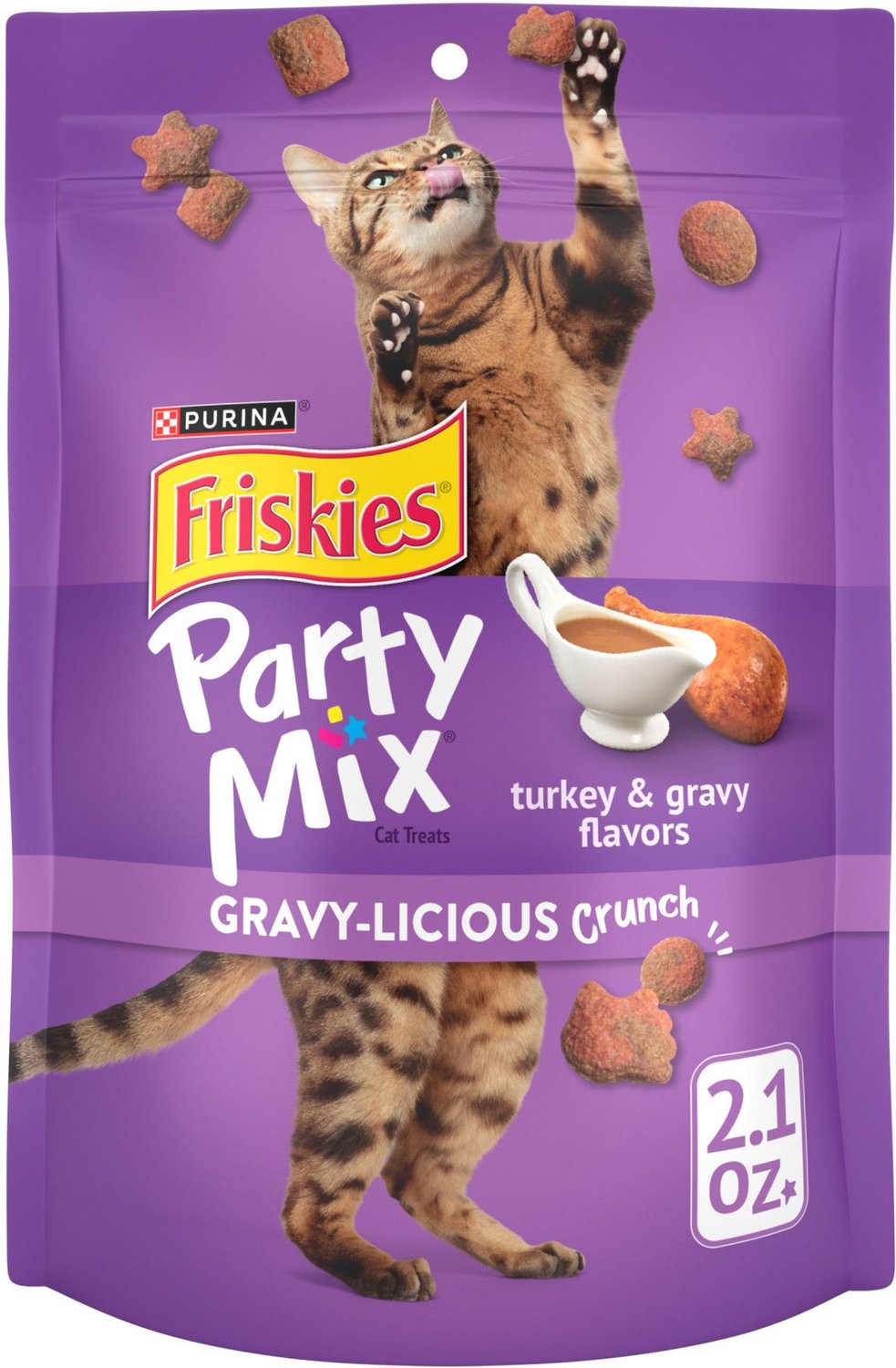 Friskies Party Mix Crunch Gravylicious Turkey & Gravy Flavors Cat