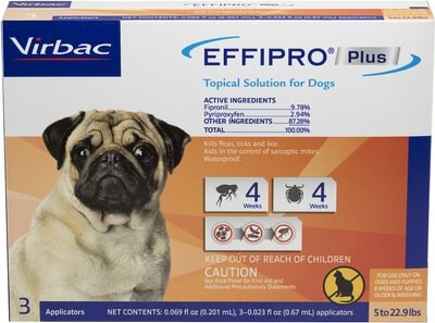 Virbac EFFIPRO Flea & Tick Spot Treatment for Dogs, 5-22.9 lbs, slide 1 of 1