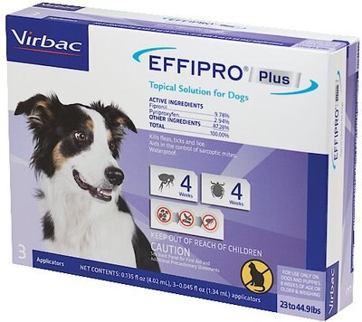 Virbac EFFIPRO Flea & Tick Spot Treatment for Dogs, 23-44.9 lbs, slide 1 of 1